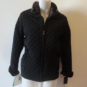 *NWT Juniors Teens Andrew Marc Black Water Resistant Quilted Full Zip Jacket L